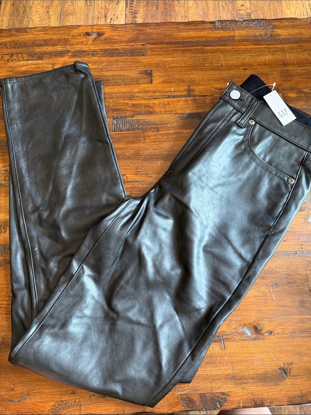 GAP Black Faux Leather Skinny Pants